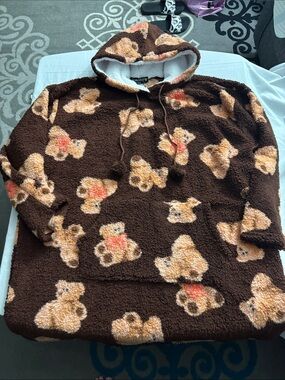 Brown Teddy Bear Sherpa Hoodie